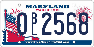 MD license plate 0BL2568