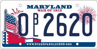 MD license plate 0BL2620