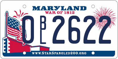 MD license plate 0BL2622