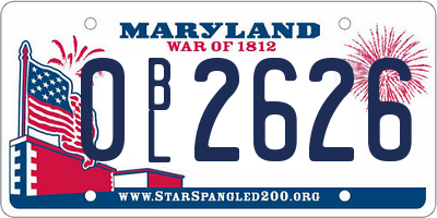 MD license plate 0BL2626