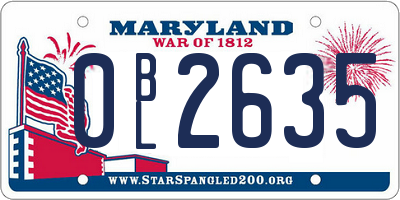 MD license plate 0BL2635
