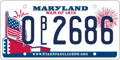 MD license plate 0BL2686