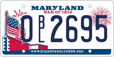 MD license plate 0BL2695