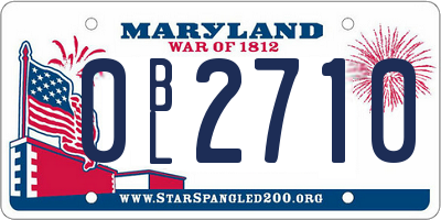 MD license plate 0BL2710