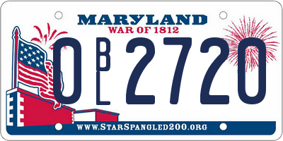 MD license plate 0BL2720