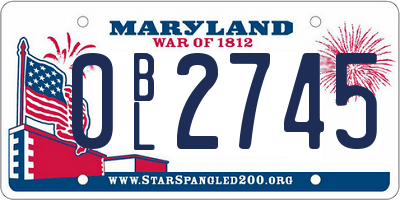 MD license plate 0BL2745