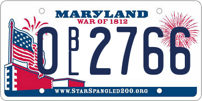 MD license plate 0BL2766