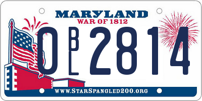 MD license plate 0BL2814