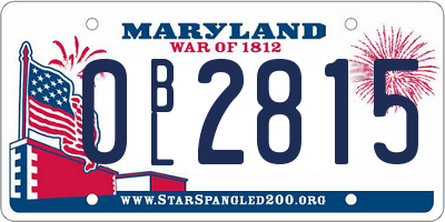 MD license plate 0BL2815