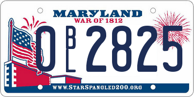 MD license plate 0BL2825