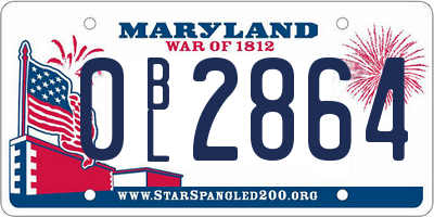 MD license plate 0BL2864