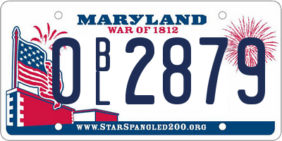 MD license plate 0BL2879