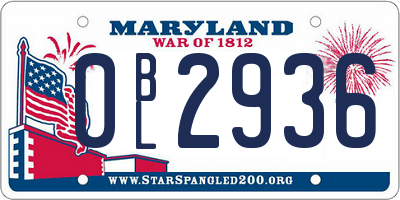 MD license plate 0BL2936