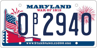 MD license plate 0BL2940