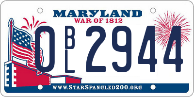 MD license plate 0BL2944