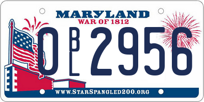 MD license plate 0BL2956
