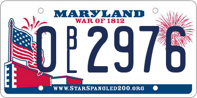 MD license plate 0BL2976