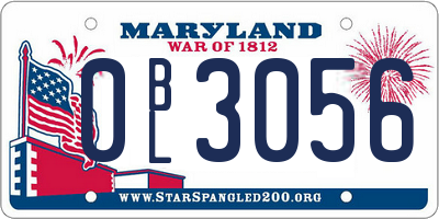 MD license plate 0BL3056