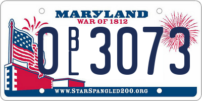 MD license plate 0BL3073
