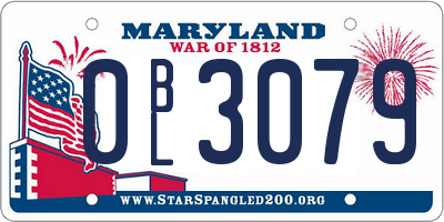 MD license plate 0BL3079