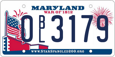 MD license plate 0BL3179