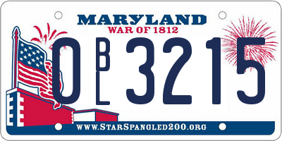MD license plate 0BL3215