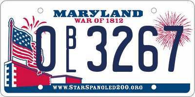 MD license plate 0BL3267
