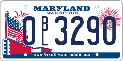 MD license plate 0BL3290