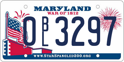 MD license plate 0BL3297