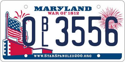 MD license plate 0BL3556
