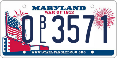 MD license plate 0BL3571