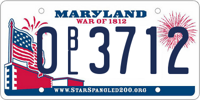 MD license plate 0BL3712