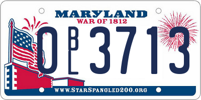MD license plate 0BL3713