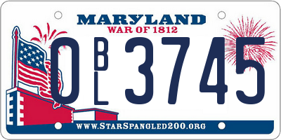 MD license plate 0BL3745