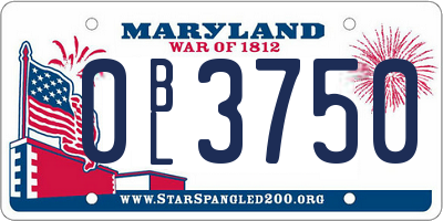 MD license plate 0BL3750