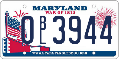 MD license plate 0BL3944