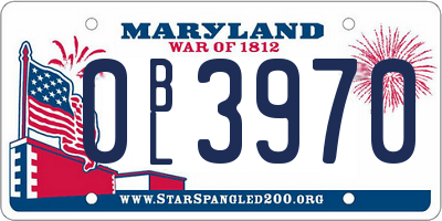MD license plate 0BL3970