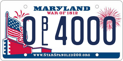 MD license plate 0BL4000