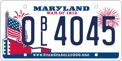 MD license plate 0BL4045