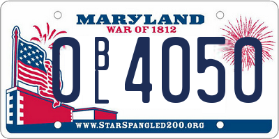 MD license plate 0BL4050