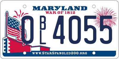 MD license plate 0BL4055