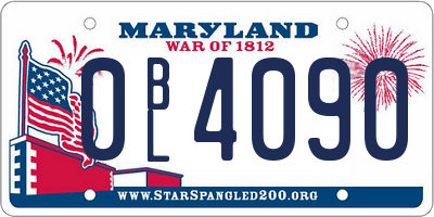 MD license plate 0BL4090