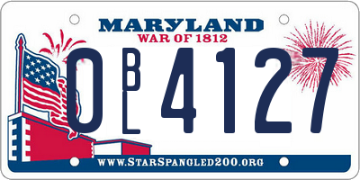 MD license plate 0BL4127