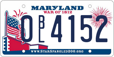 MD license plate 0BL4152