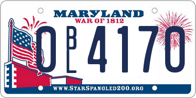 MD license plate 0BL4170