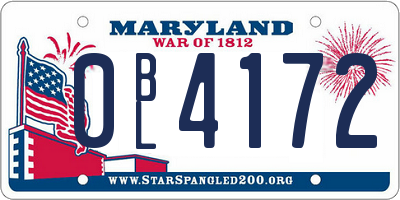 MD license plate 0BL4172