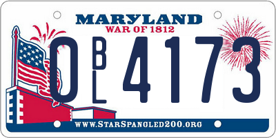 MD license plate 0BL4173