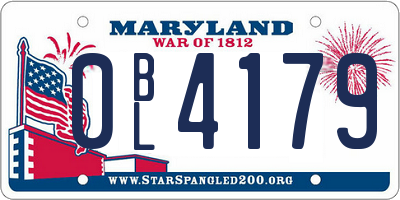 MD license plate 0BL4179