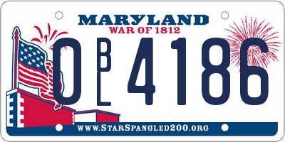 MD license plate 0BL4186