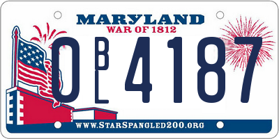 MD license plate 0BL4187